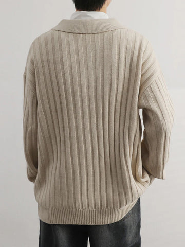 Pullovers Men Ulzzang Minimalist Cozy Warm Vintage Sweaters Lazy Style Handsome Autumn Winter Fashion High Street